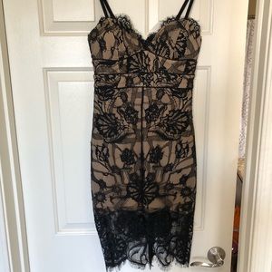 Bebe black/nude lace dress.